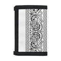 White And Black Paisley Bandana Print Trifold Wallet