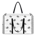 White And Black Paisley Bandana Print Utility Tote Bag