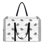 White And Black Paisley Bandana Print Utility Tote Bag