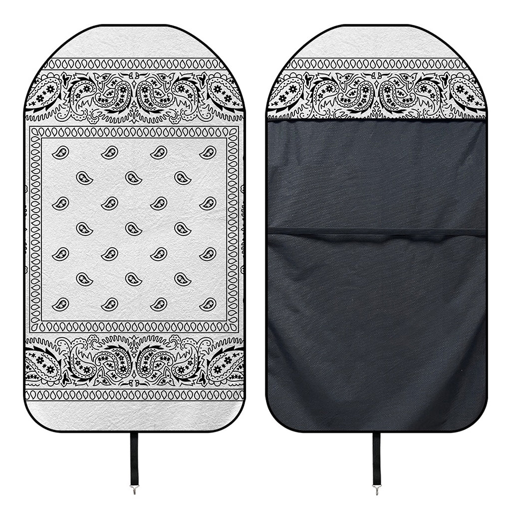 White And Black Paisley Bandana Print Waterproof Car Seat Cover