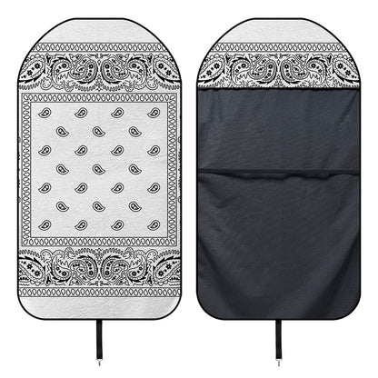 White And Black Paisley Bandana Print Waterproof Car Seat Cover