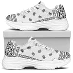 White And Black Paisley Bandana Print White Chunky Shoes