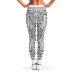White And Black Paisley Bandana Print Women's Leggings
