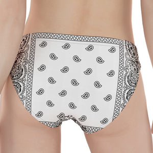 White And Black Paisley Bandana Print Women's Panties