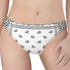 White And Black Paisley Bandana Print Women's Thong