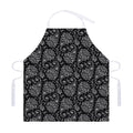White And Black Paisley Pattern Print Adjustable Apron