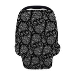 White And Black Paisley Pattern Print Baby Seat Cover