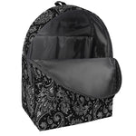 White And Black Paisley Pattern Print Backpack
