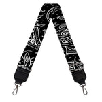 White And Black Paisley Pattern Print Bag Strap