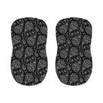 White And Black Paisley Pattern Print Bar Stool Covers