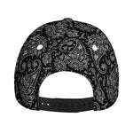 White And Black Paisley Pattern Print Baseball Cap