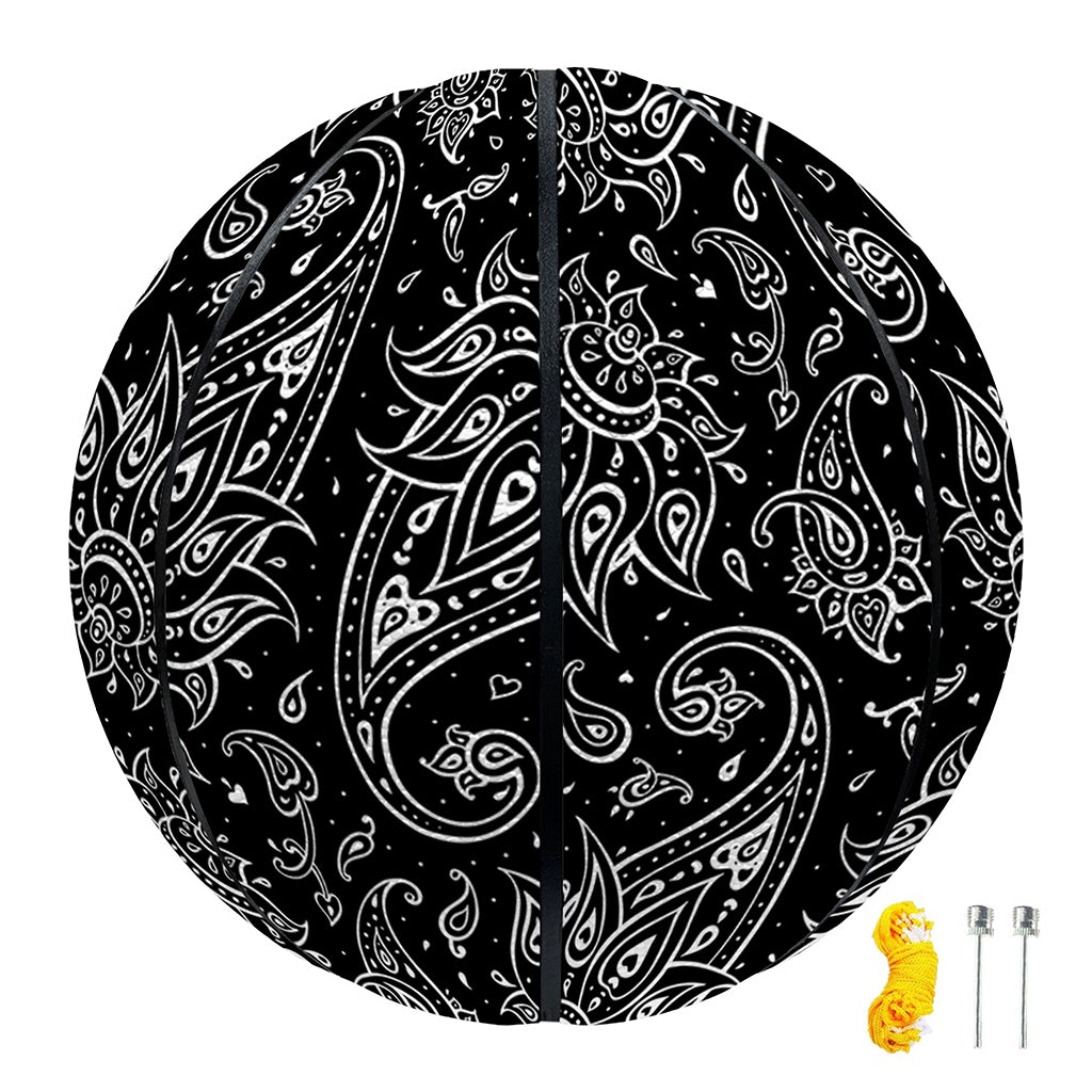 White And Black Paisley Pattern Print Basketball