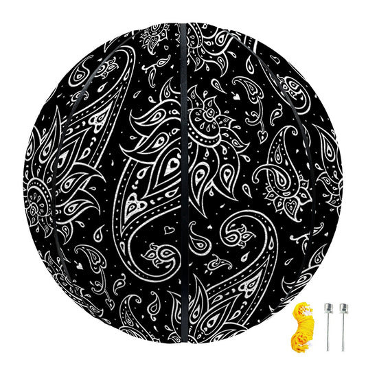 White And Black Paisley Pattern Print Basketball