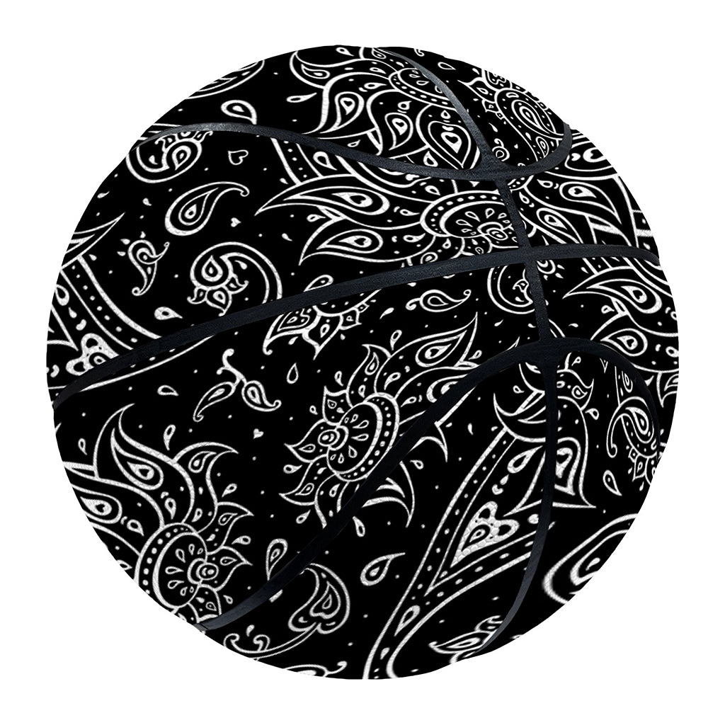 White And Black Paisley Pattern Print Basketball