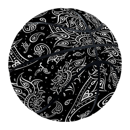 White And Black Paisley Pattern Print Basketball