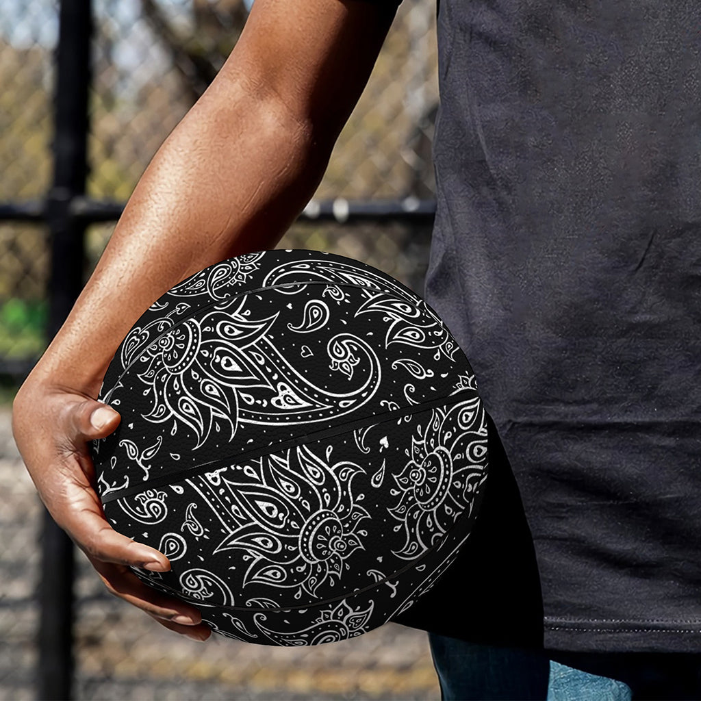 White And Black Paisley Pattern Print Basketball