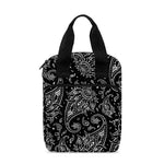 White And Black Paisley Pattern Print Bible Tote Bag