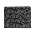 White And Black Paisley Pattern Print Bifold Wallet