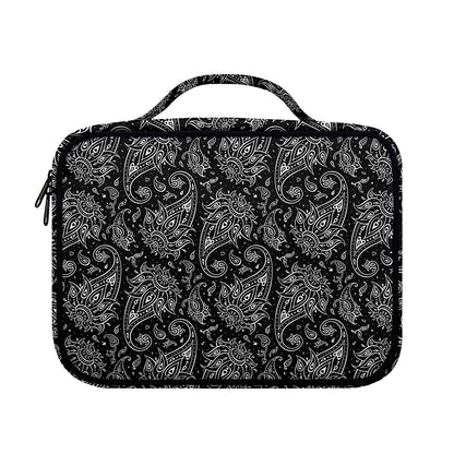 White And Black Paisley Pattern Print Briefcase Bible Bag