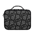 White And Black Paisley Pattern Print Briefcase Bible Bag