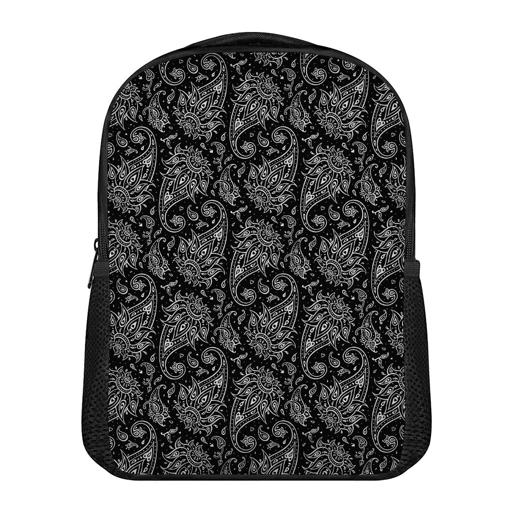 White And Black Paisley Pattern Print Casual Backpack