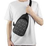 White And Black Paisley Pattern Print Chest Bag
