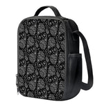 White And Black Paisley Pattern Print Crossbody Lunch Bag