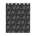 White And Black Paisley Pattern Print Curtain