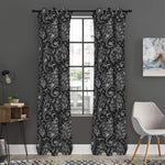 White And Black Paisley Pattern Print Curtain
