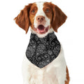 White And Black Paisley Pattern Print Dog Bandana