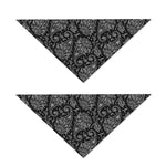 White And Black Paisley Pattern Print Dog Bandana