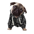 White And Black Paisley Pattern Print Dog Zip Up Hoodie