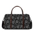 White And Black Paisley Pattern Print Duffel Bag