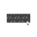 White And Black Paisley Pattern Print Extended Mouse Pad