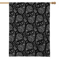 White And Black Paisley Pattern Print House Flag