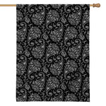 White And Black Paisley Pattern Print House Flag
