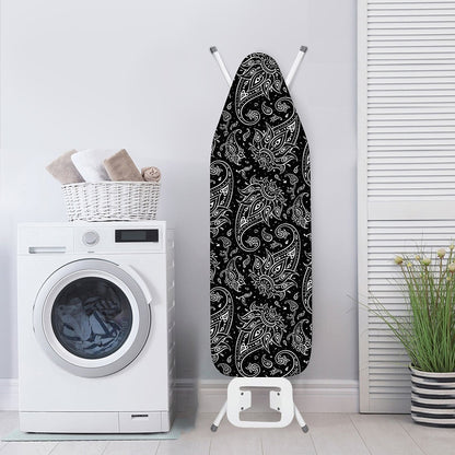 White And Black Paisley Pattern Print Ironing Board Cover