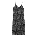 White And Black Paisley Pattern Print Jersey Midi Cami Dress