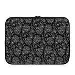White And Black Paisley Pattern Print Laptop Sleeve