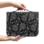 White And Black Paisley Pattern Print Leather Bible Cover