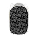 White And Black Paisley Pattern Print Mesh Laundry Hamper