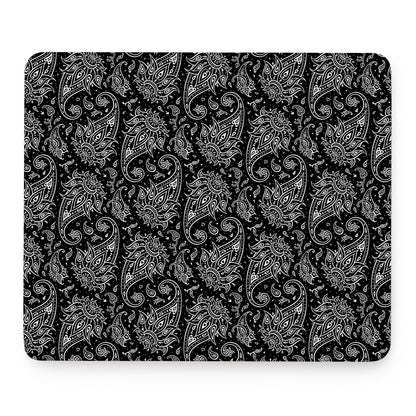 White And Black Paisley Pattern Print Mouse Pad