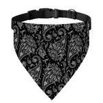 White And Black Paisley Pattern Print Over The Collar Dog Bandana