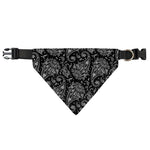 White And Black Paisley Pattern Print Over The Collar Dog Bandana