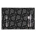 White And Black Paisley Pattern Print Placemat