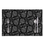 White And Black Paisley Pattern Print Placemat