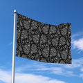 White And Black Paisley Pattern Print Polyester Flag