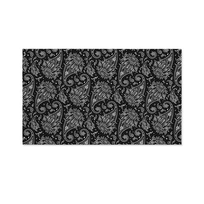 White And Black Paisley Pattern Print Polyester Flag