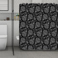 White And Black Paisley Pattern Print Polyester Shower Curtain
