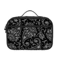 White And Black Paisley Pattern Print Portable Lunch Bag